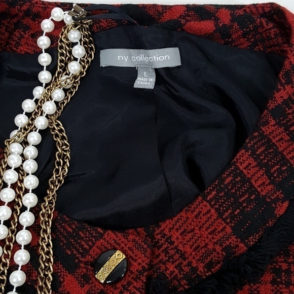 ny COLLECTION TWEED BLAZER SIZE LG - Picture 4 of 7